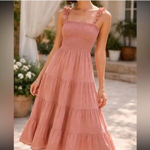 Love Tree Dusty Rose Midi Dress